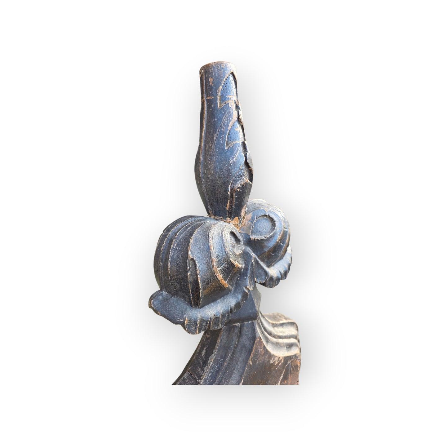 19th‑Century Gothic Revival English Antique Carved Oak Pew End / Bench End with Blind Tracery & Poppy Finial