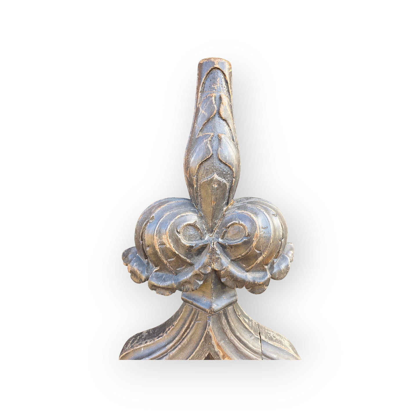 19th‑Century Gothic Revival English Antique Carved Oak Pew End / Bench End with Blind Tracery & Poppy Finial