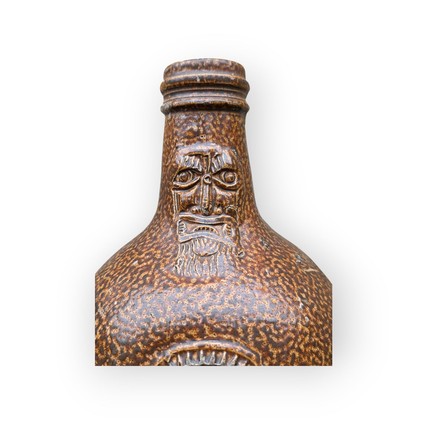 Mid‑17th Century German Antique Bellarmine Jug / Bartmannkrug, Circa 1625–1675 - Deaccessioned by The Bellarmine Museum, England & Illustrated in "The Bellarmine and other German Stoneware", Book 1, No. 23.