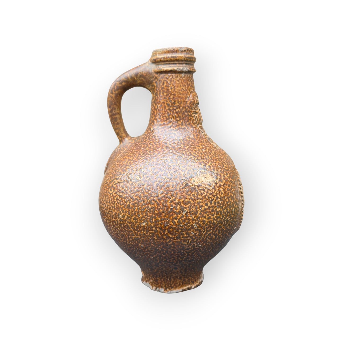Mid‑17th Century German Antique Bellarmine Jug / Bartmannkrug, Circa 1625–1675 - Deaccessioned by The Bellarmine Museum, England & Illustrated in "The Bellarmine and other German Stoneware", Book 1, No. 23.
