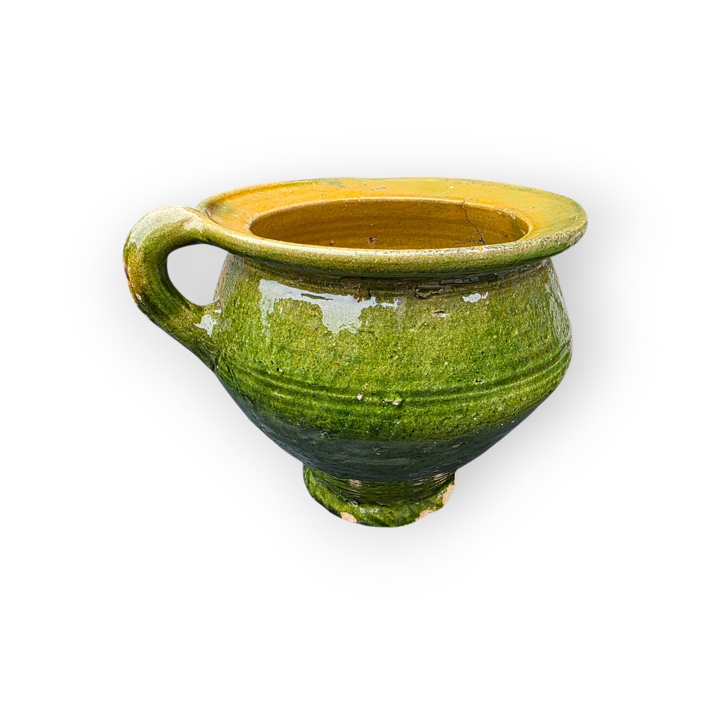 A Rare Survivor - A 16th‑Century Dutch Antique Lead‑Glazed Earthenware Chamber Pot or Piss Pot – Circa 1580