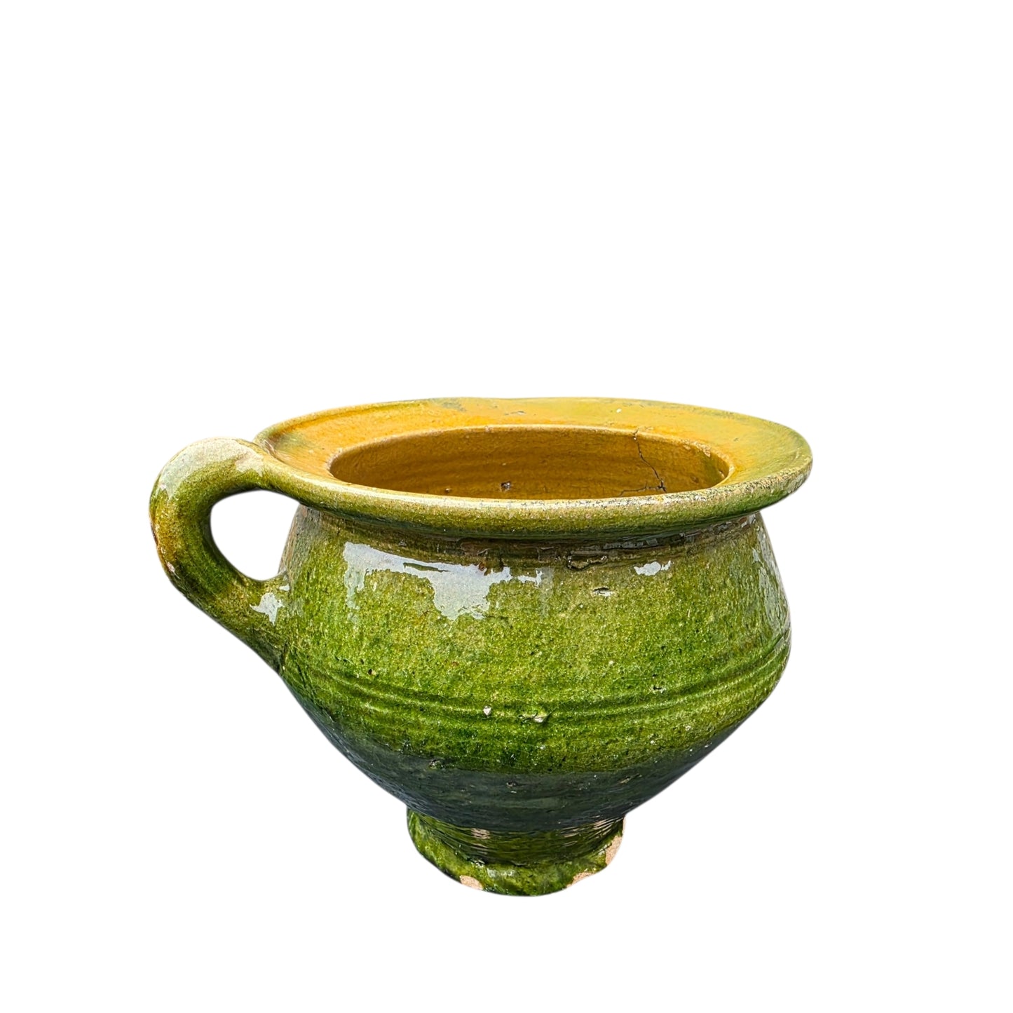 A Rare Survivor - A 16th‑Century Dutch Antique Lead‑Glazed Earthenware Chamber Pot or Piss Pot – Circa 1580