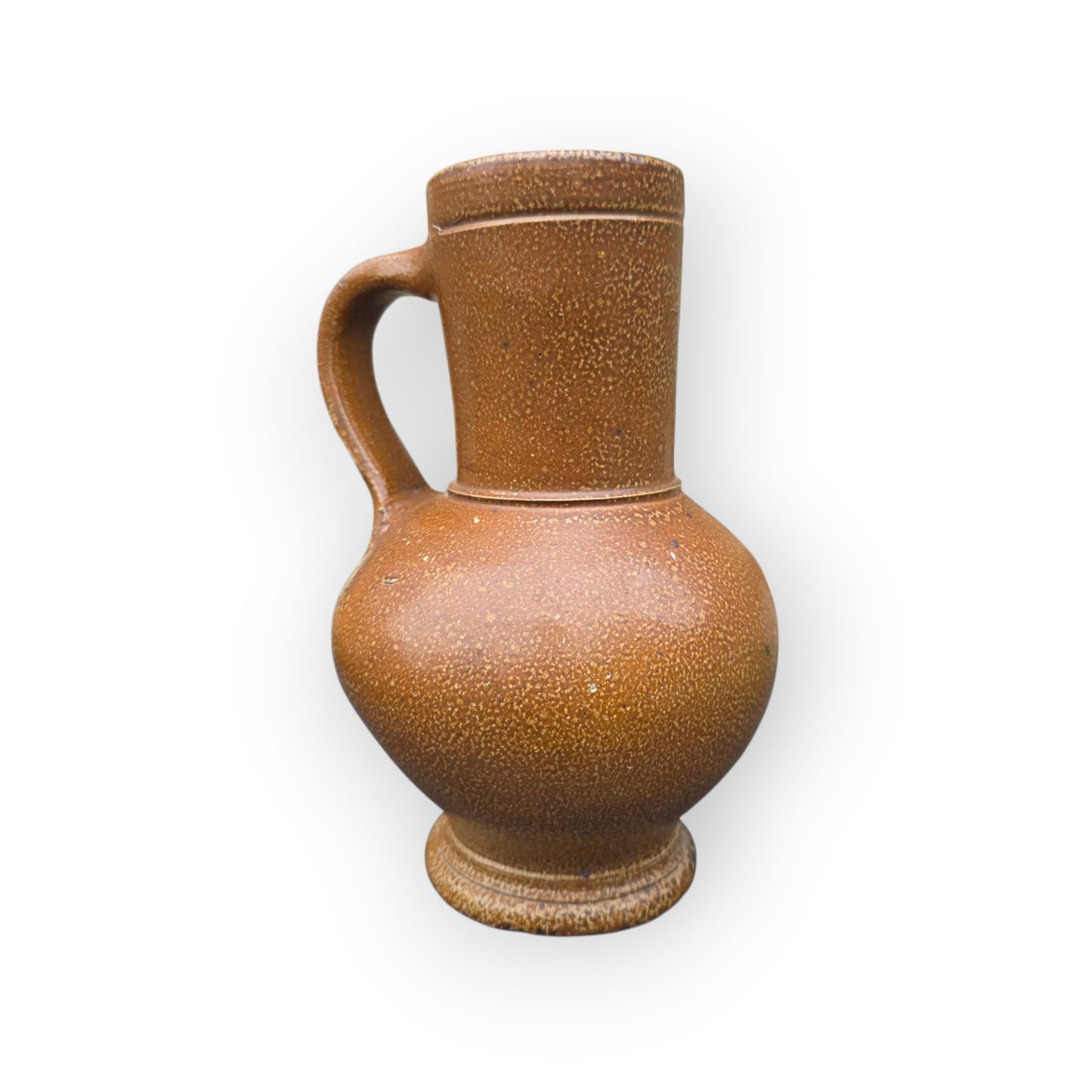 16th-Century English Antique Salt-Glazed Stoneware Flagon, Circa 1540-1580