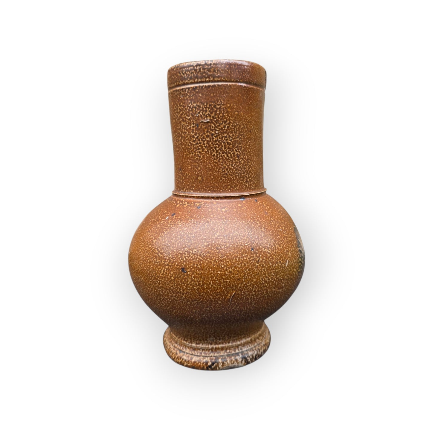 16th-Century English Antique Salt-Glazed Stoneware Flagon, Circa 1540-1580