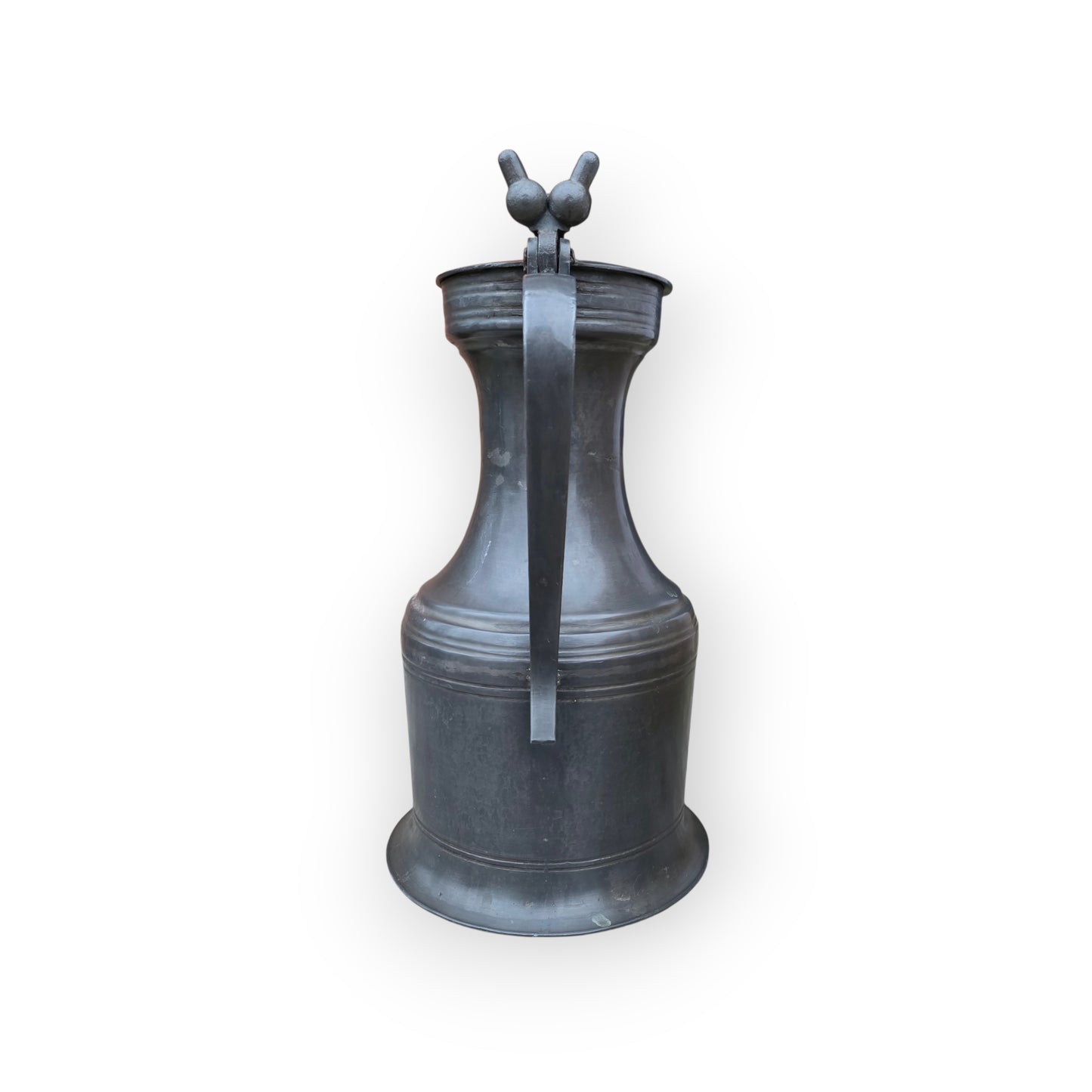 Very Large 18th‑Century Antique Pewter Tappit Hen – Scottish Tavern Measure - Attributed to Francis Brown of Edinburgh