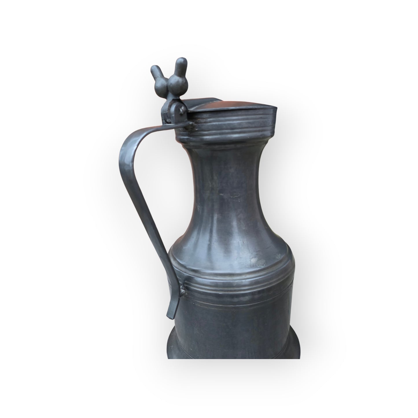 Very Large 18th‑Century Antique Pewter Tappit Hen – Scottish Tavern Measure - Attributed to Francis Brown of Edinburgh