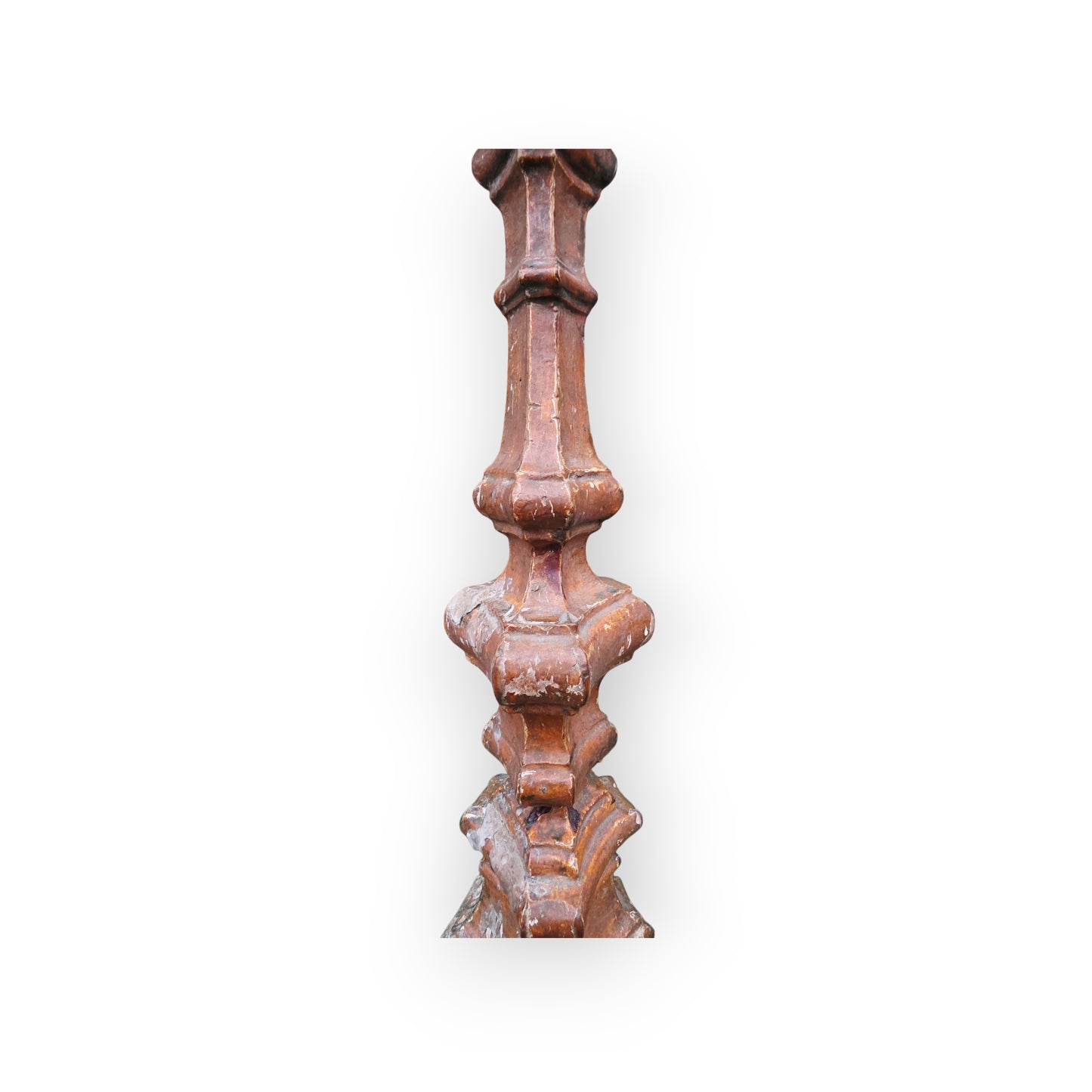 18th-Century Italian Antique Gilt-Gesso Pricket Candlestick
