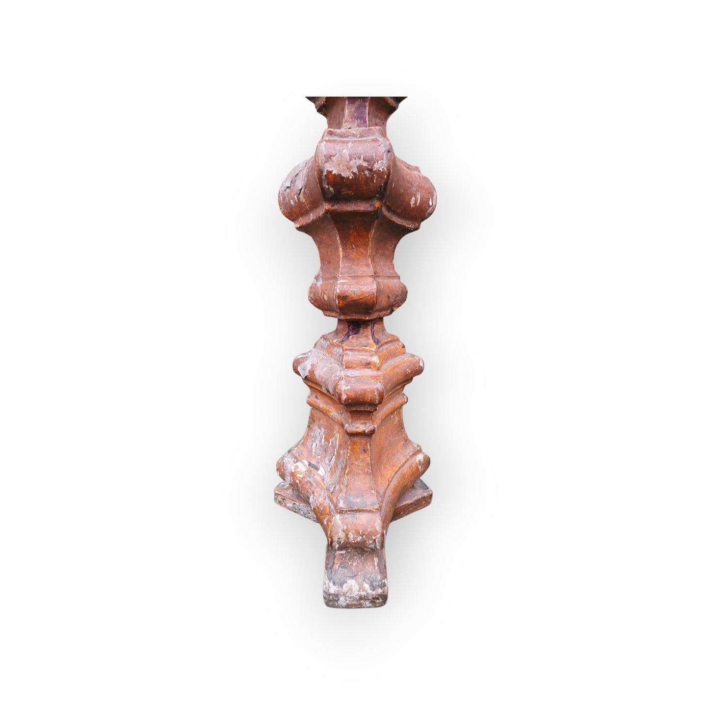 18th-Century Italian Antique Gilt-Gesso Pricket Candlestick