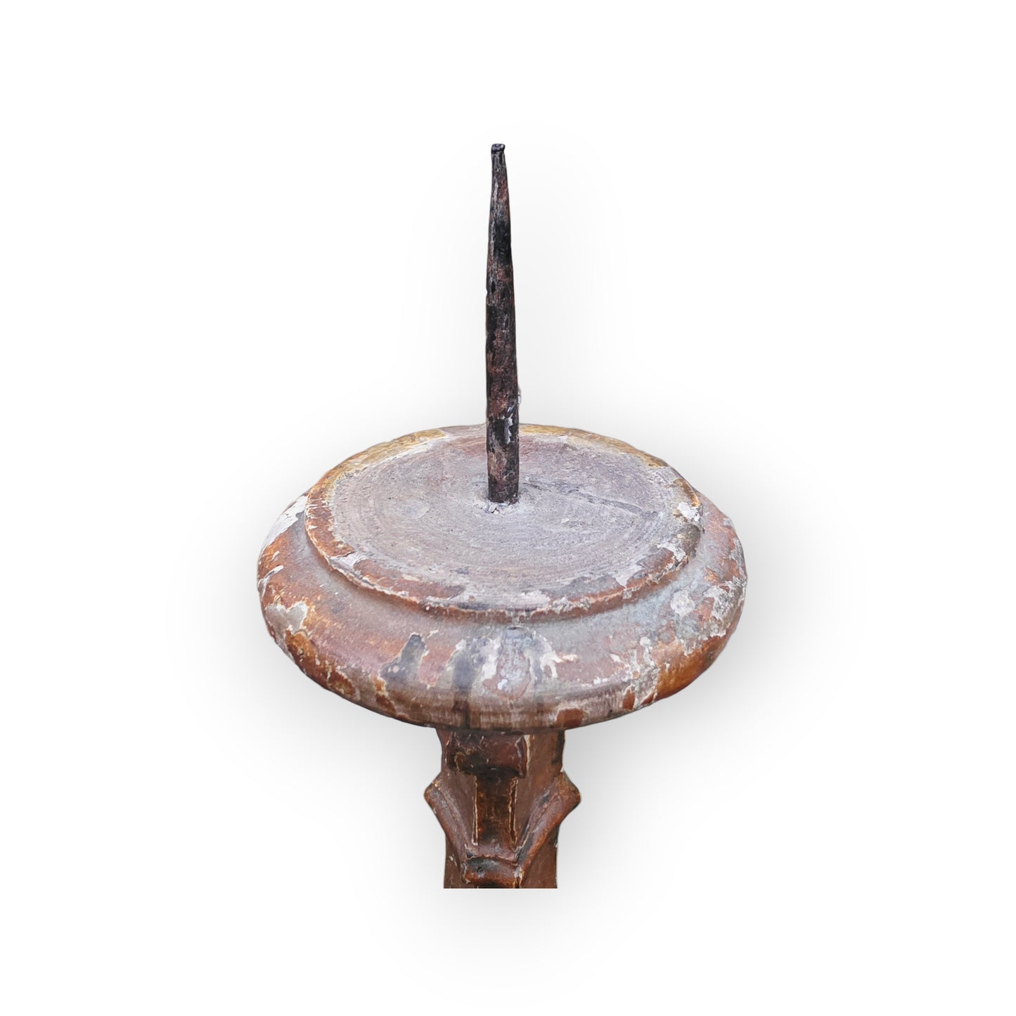 18th-Century Italian Antique Gilt-Gesso Pricket Candlestick