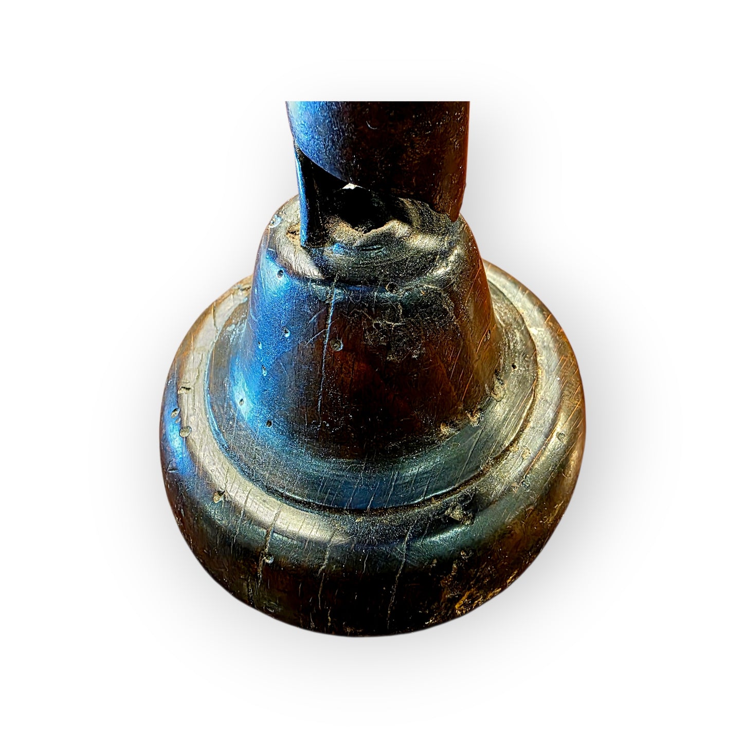 Late 18th‑Century Antique Iron Spiral Candlestick / Rat‑de‑Cave / Courting Candlestick with Manual Winder