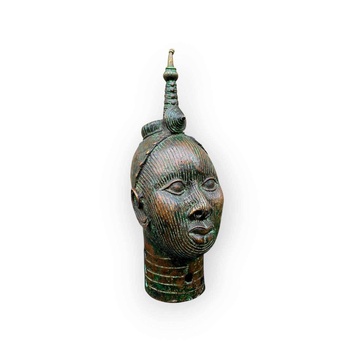 15th Century Style Antique Life-Size Bronze Head in the Ife Court Style, Nigeria, Africa