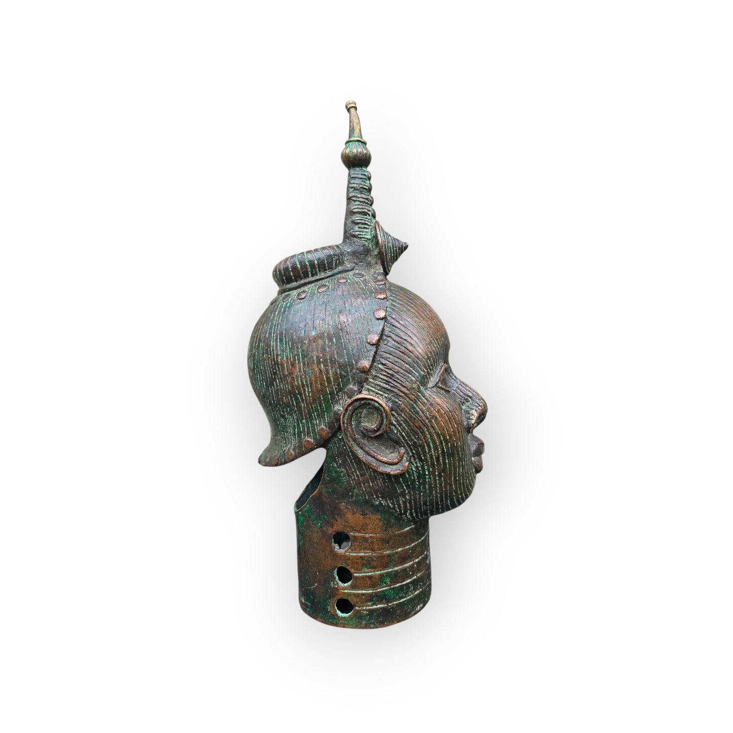 15th Century Style Antique Life-Size Bronze Head in the Ife Court Style, Nigeria, Africa