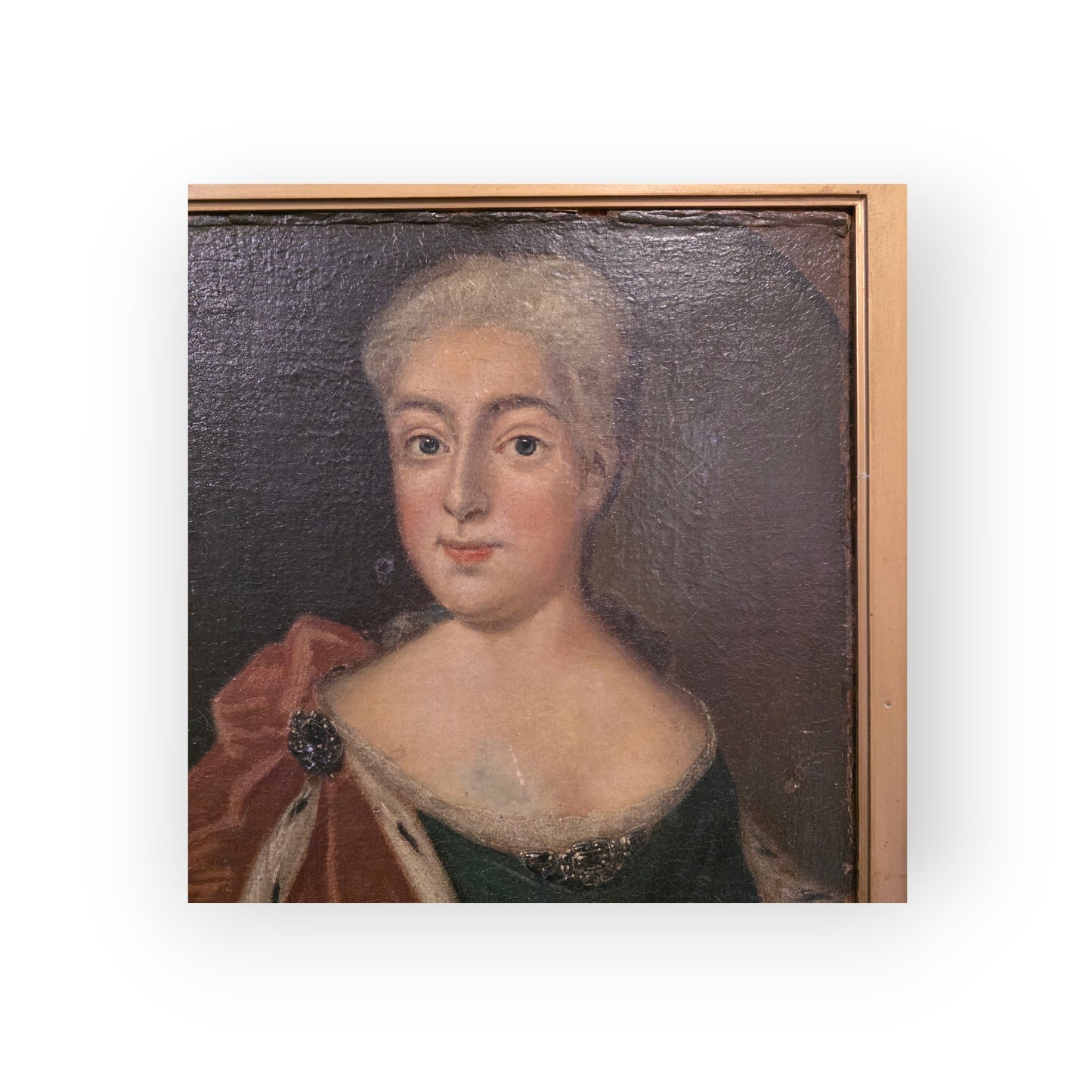 18th‑Century European School Antique Portrait of a Lady — Oil on Canvas