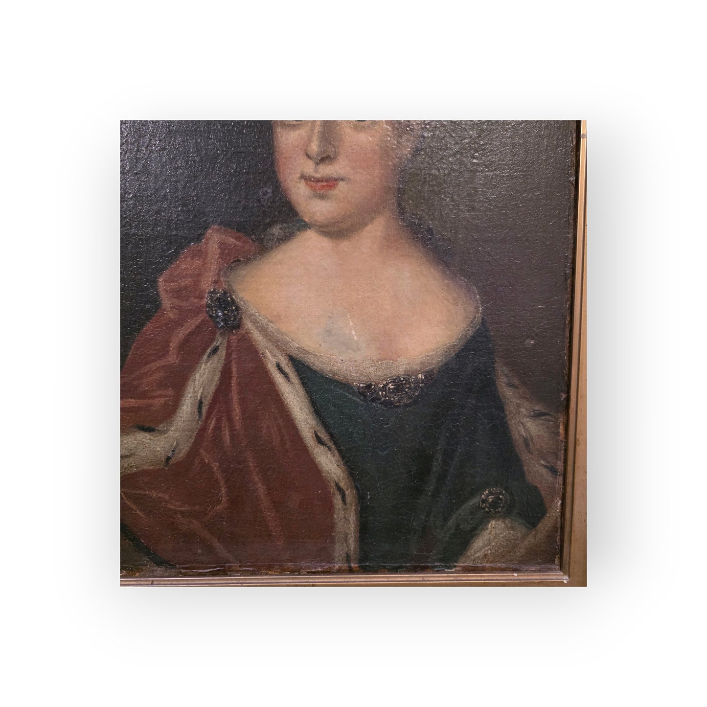 18th‑Century European School Antique Portrait of a Lady — Oil on Canvas