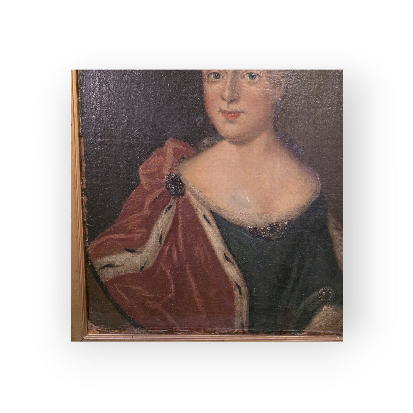 18th‑Century European School Antique Portrait of a Lady — Oil on Canvas