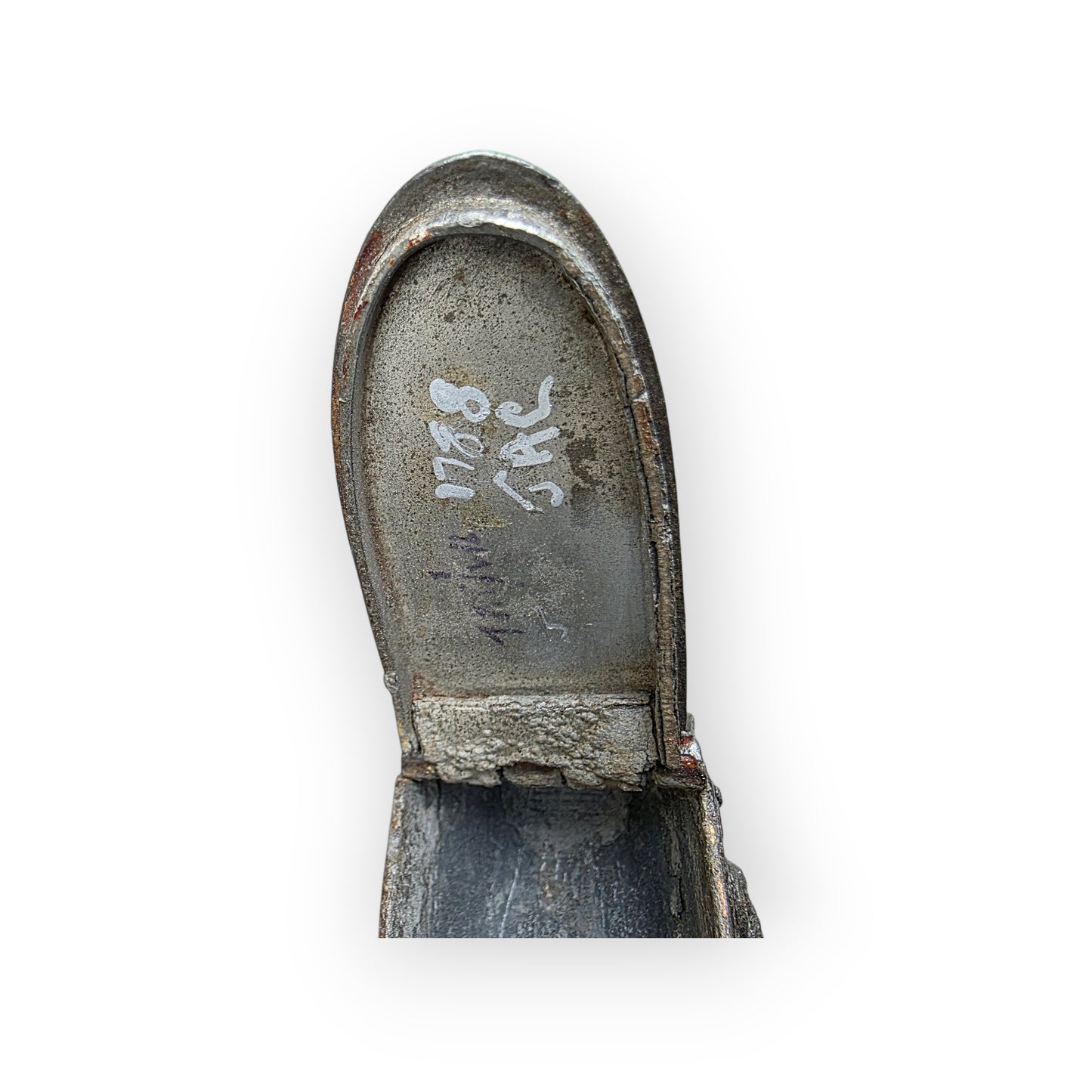 Late 18th Century George III Period English Antique Pewter Snuff in the Form of a Double-Barrelled Flintlock Pistol