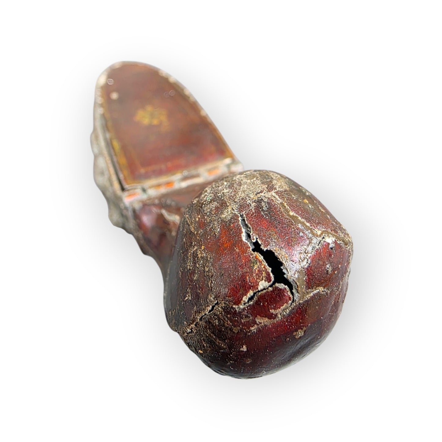 Late 18th Century George III Period English Antique Pewter Snuff in the Form of a Double-Barrelled Flintlock Pistol