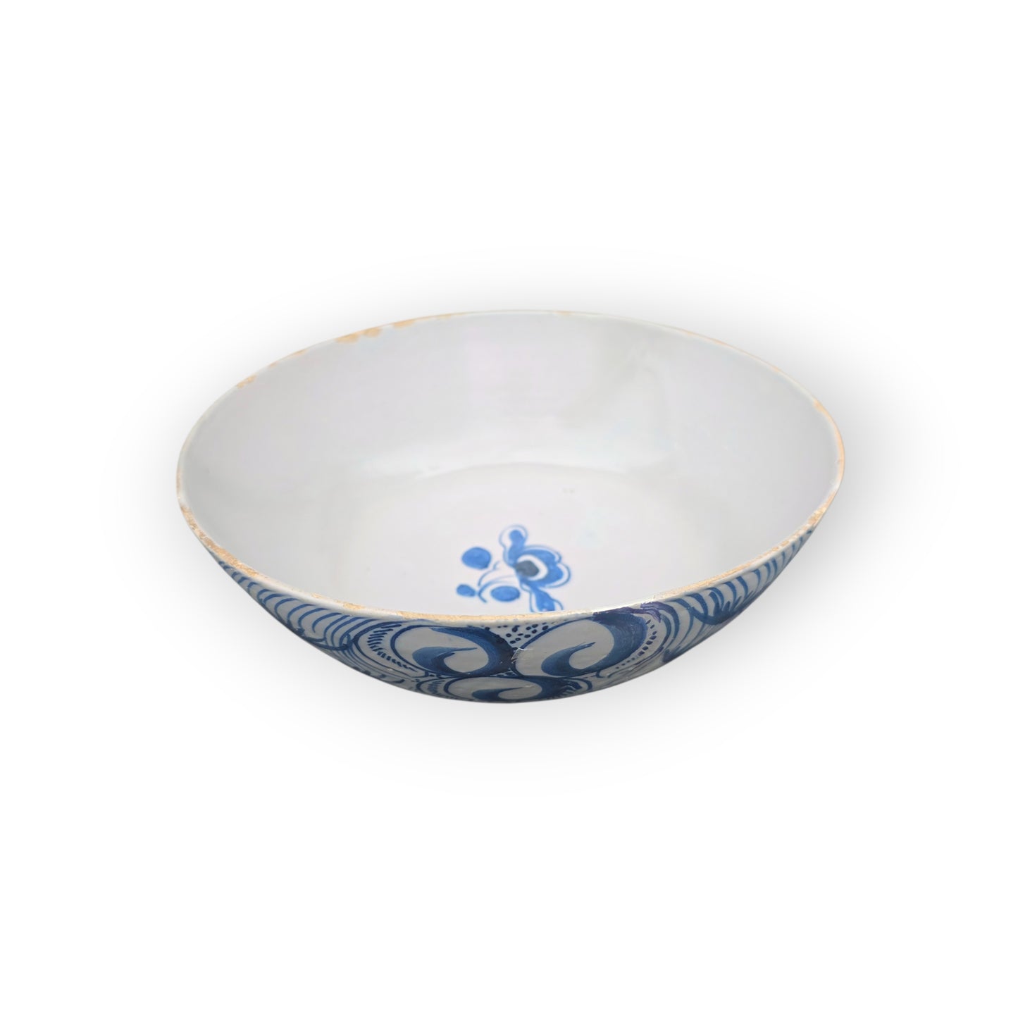 18th‑Century English Antique Delftware Bowl, Bristol or London (Lambeth), circa 1720–1750
