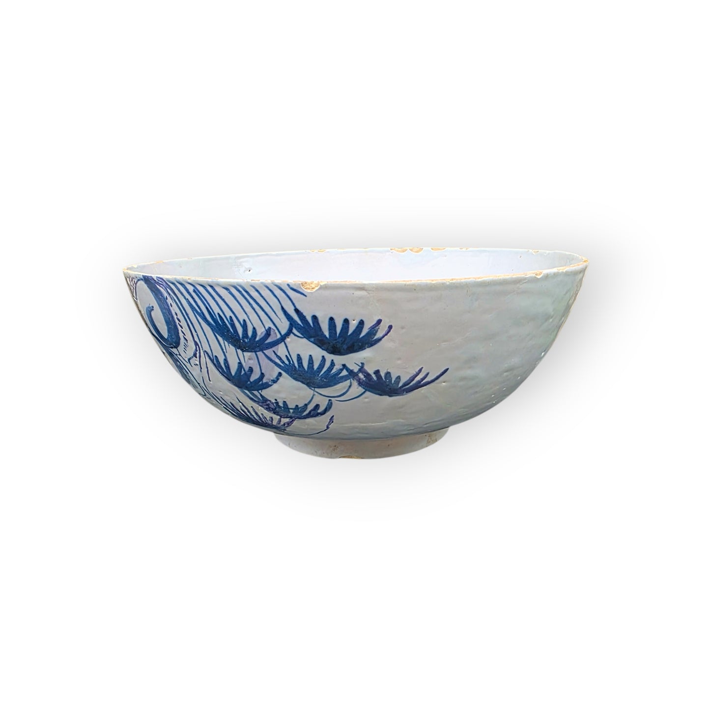 18th‑Century English Antique Delftware Bowl, Bristol or London (Lambeth), circa 1720–1750