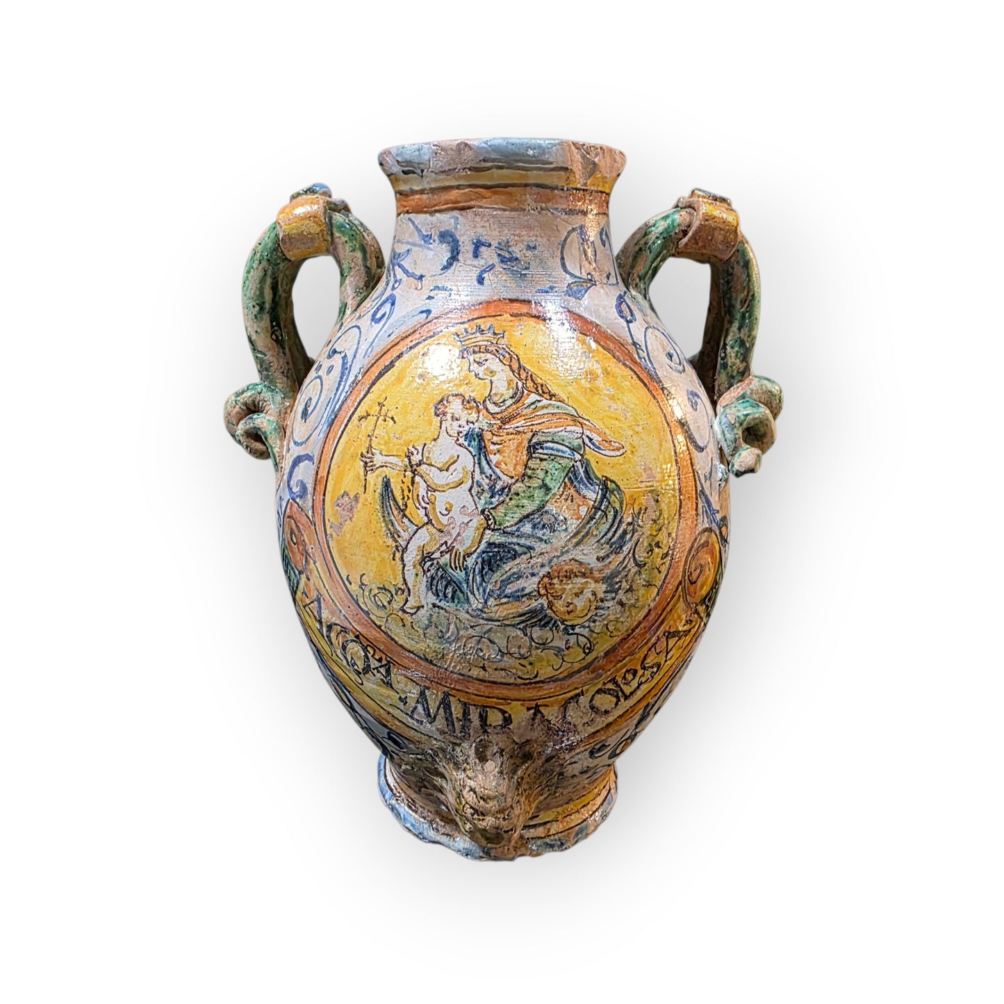 Early 17th Century Florentine / Italian Antique Albarello / Maiolica Wet Drug Jar, circa 1620-1650