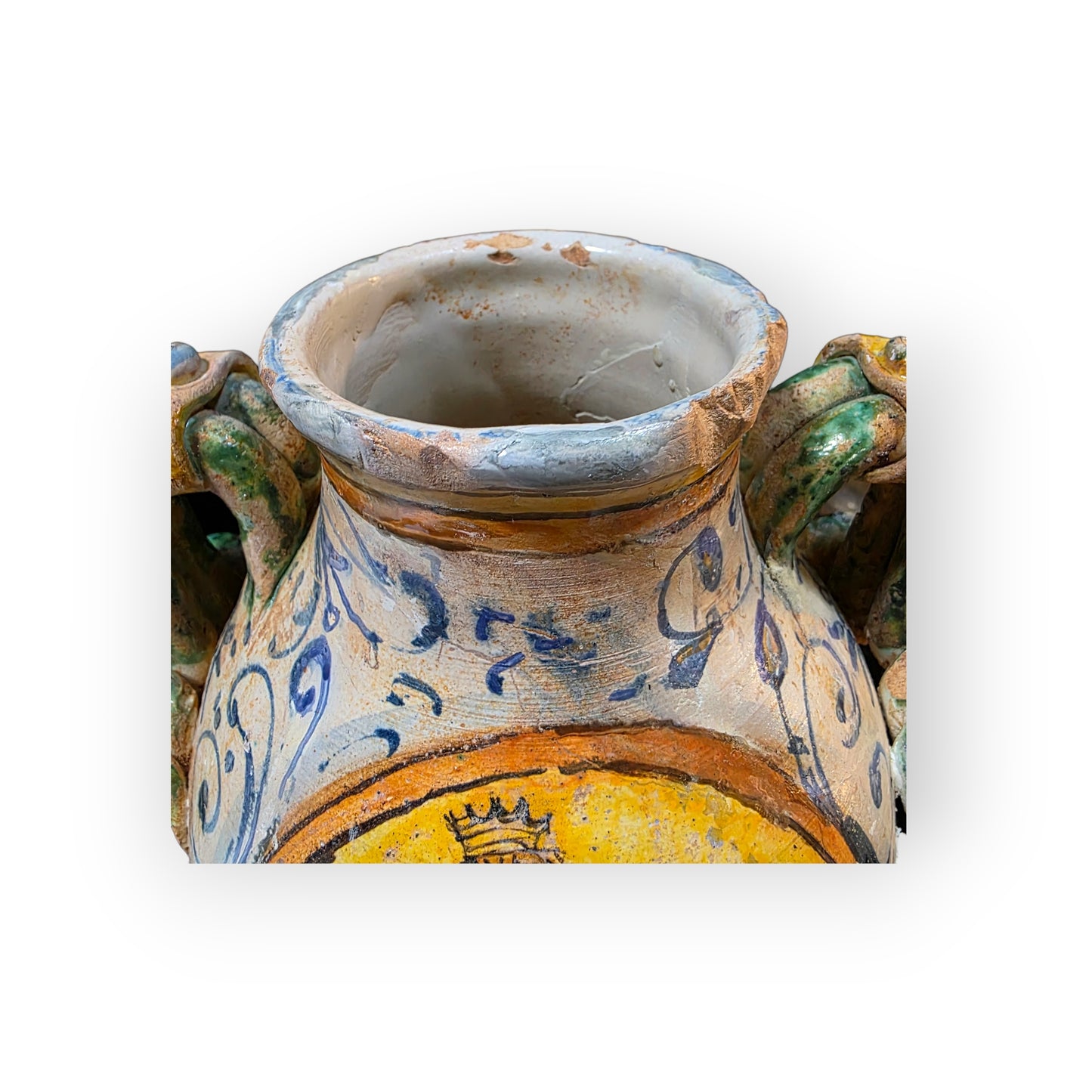 Early 17th Century Florentine / Italian Antique Albarello / Maiolica Wet Drug Jar, circa 1620-1650