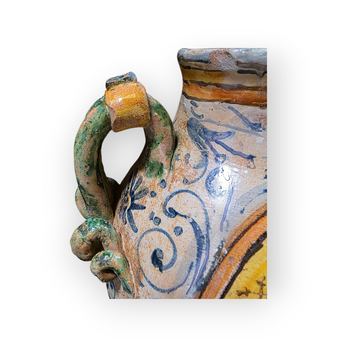 Early 17th Century Florentine / Italian Antique Albarello / Maiolica Wet Drug Jar, circa 1620-1650