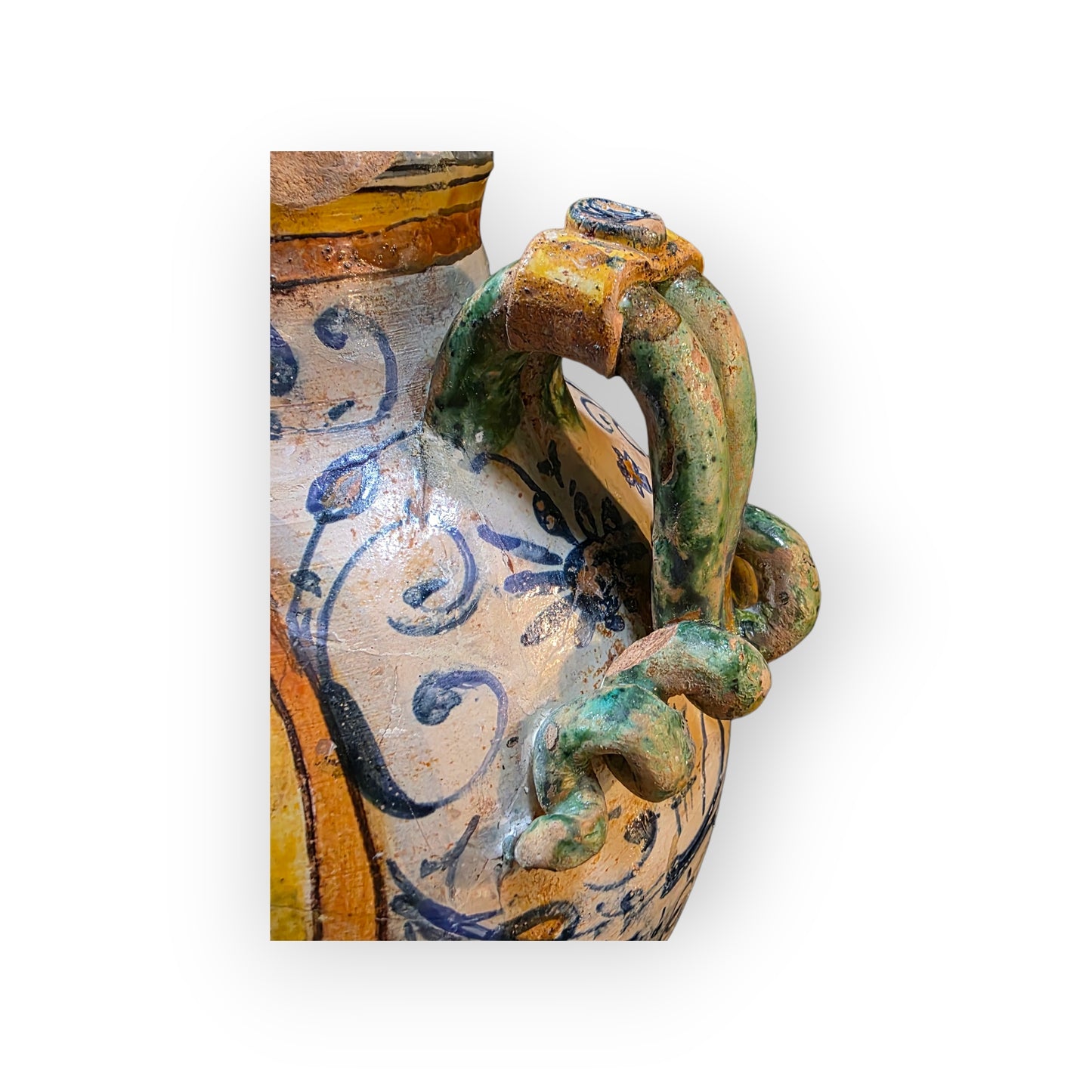 Early 17th Century Florentine / Italian Antique Albarello / Maiolica Wet Drug Jar, circa 1620-1650