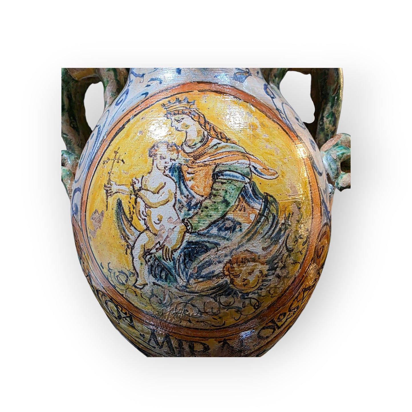 Early 17th Century Florentine / Italian Antique Albarello / Maiolica Wet Drug Jar, circa 1620-1650