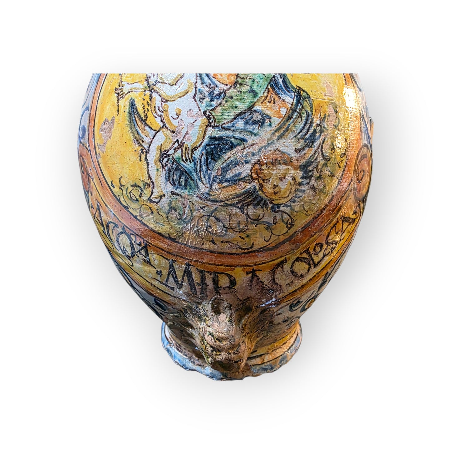 Early 17th Century Florentine / Italian Antique Albarello / Maiolica Wet Drug Jar, circa 1620-1650