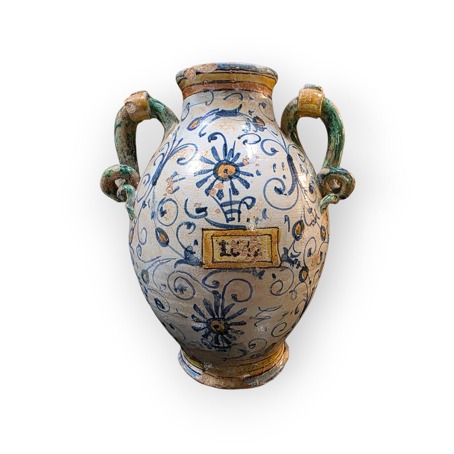 Early 17th Century Florentine / Italian Antique Albarello / Maiolica Wet Drug Jar, circa 1620-1650