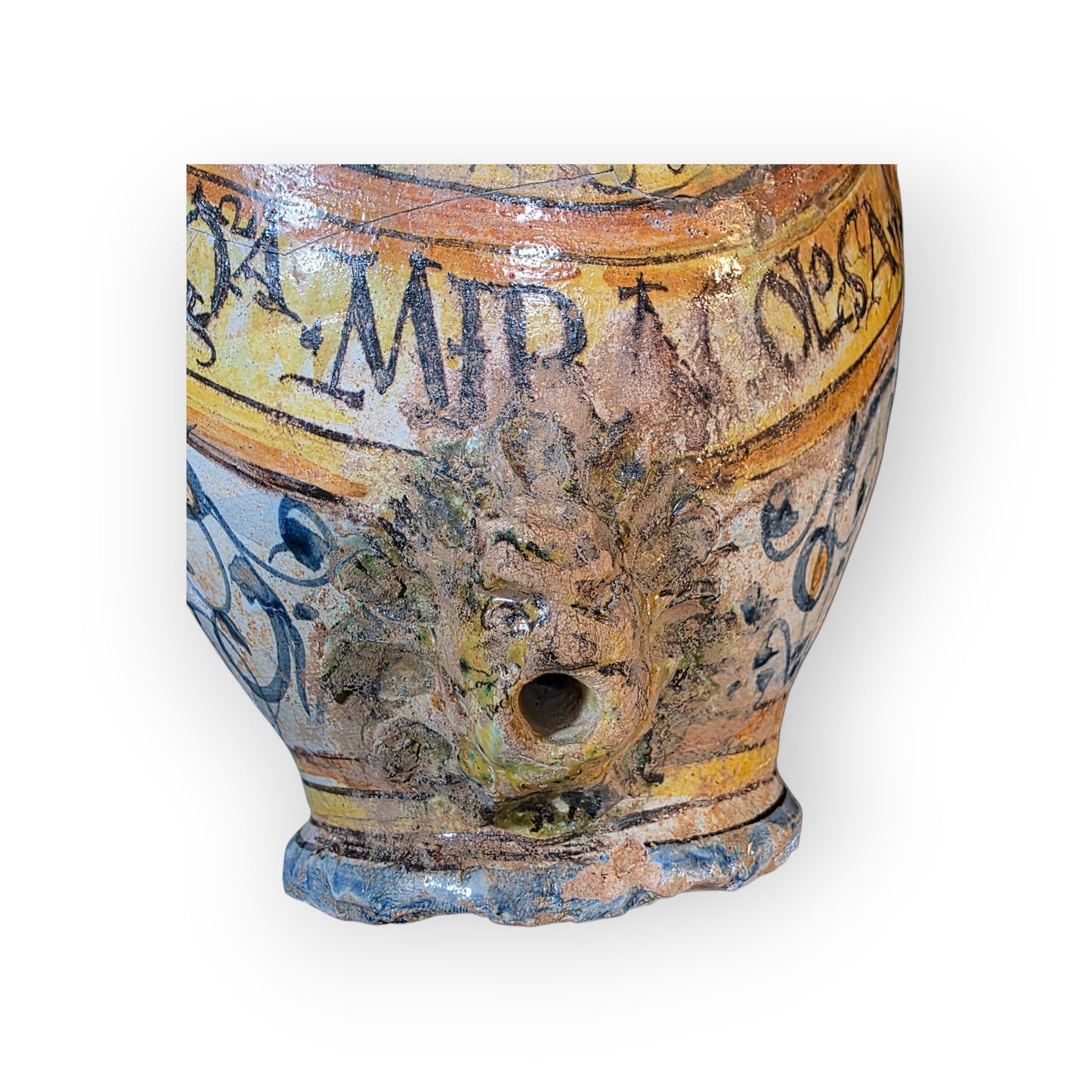 Early 17th Century Florentine / Italian Antique Albarello / Maiolica Wet Drug Jar, circa 1620-1650
