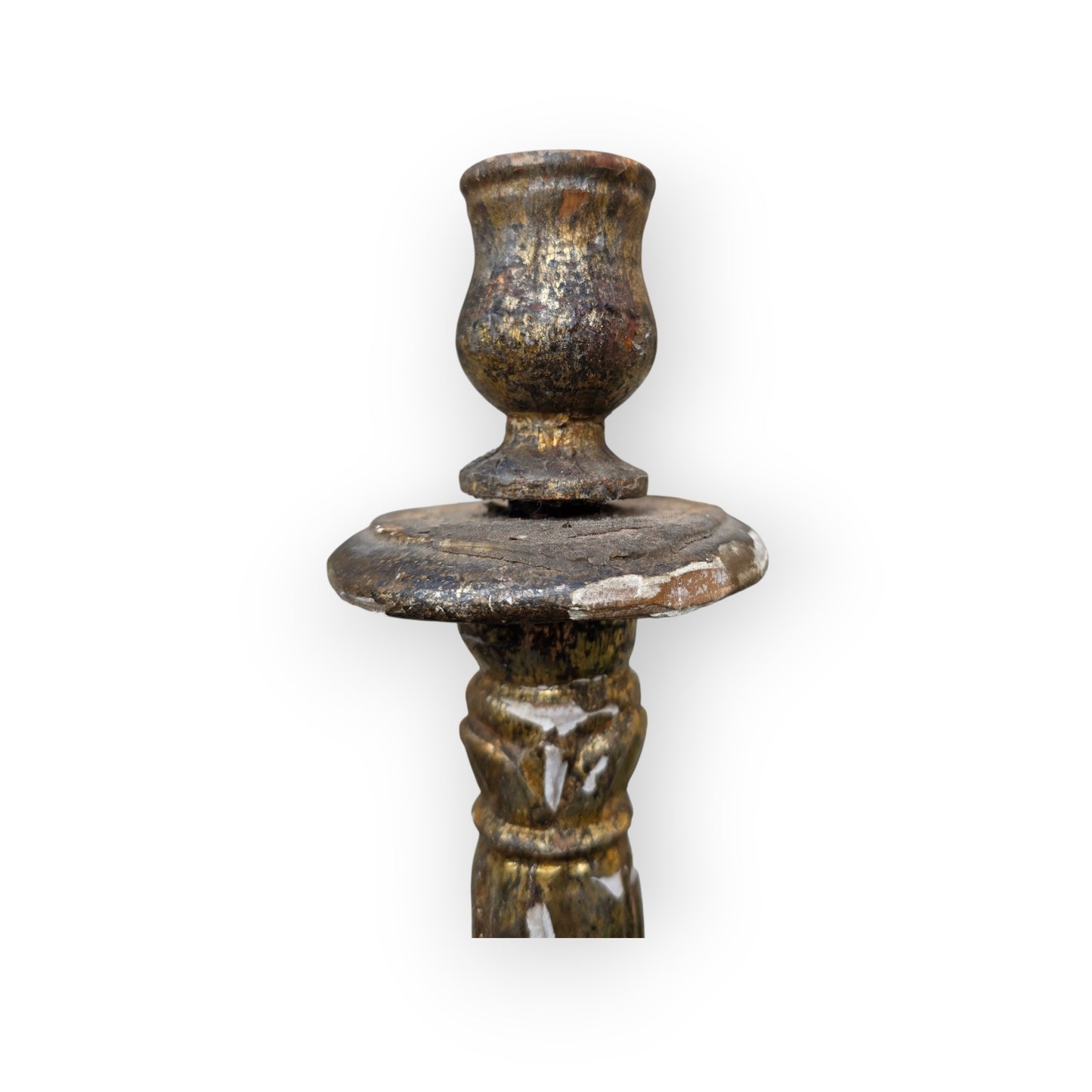 18th-Century Italian Antique Gilt-Gesso Candlestick, circa 1760