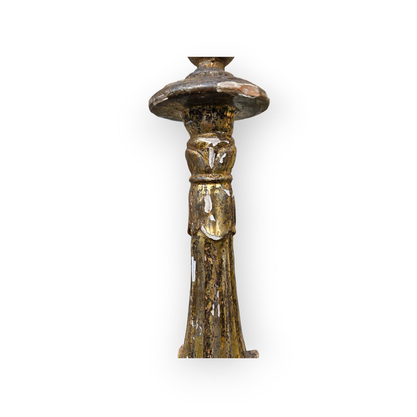 18th-Century Italian Antique Gilt-Gesso Candlestick, circa 1760