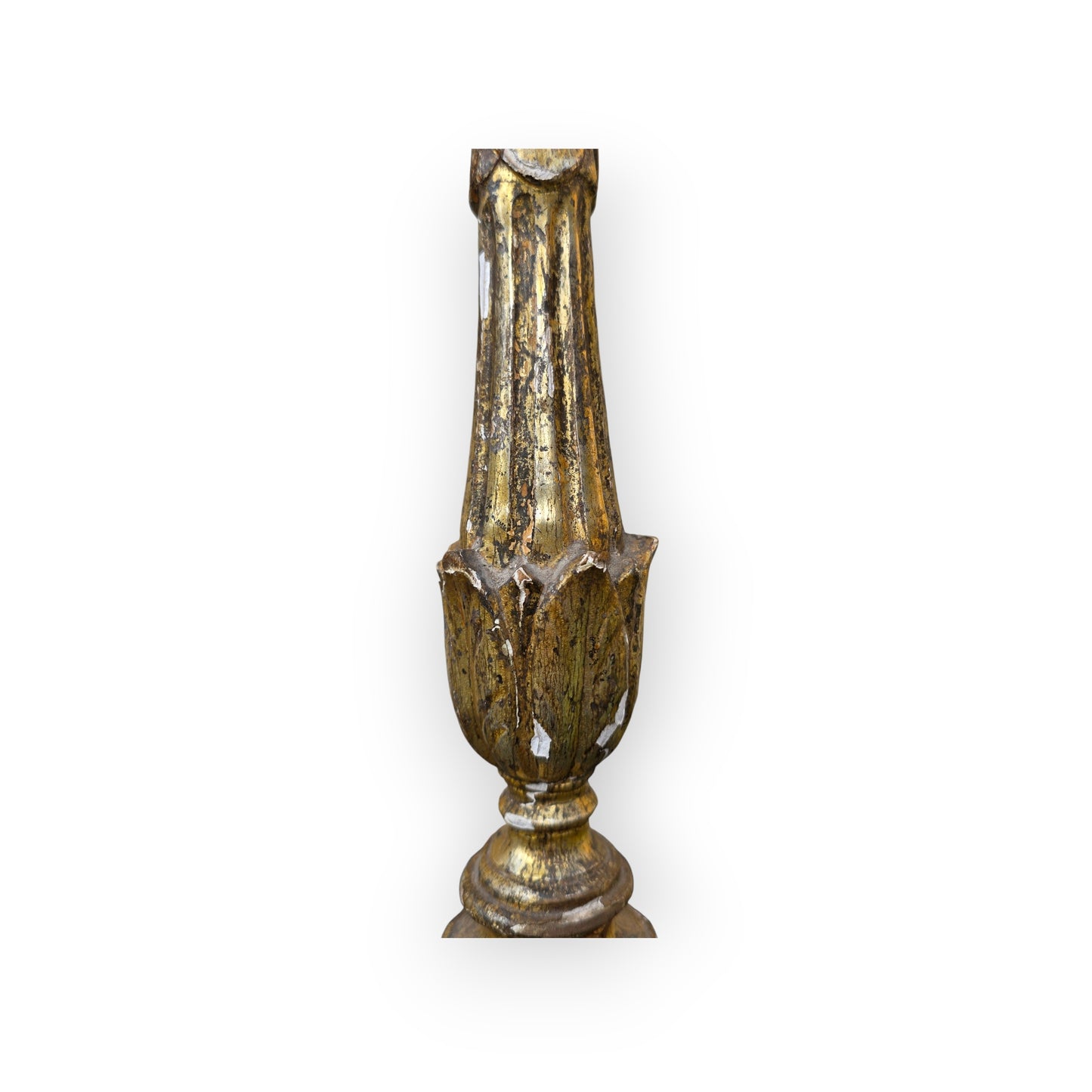 18th-Century Italian Antique Gilt-Gesso Candlestick, circa 1760