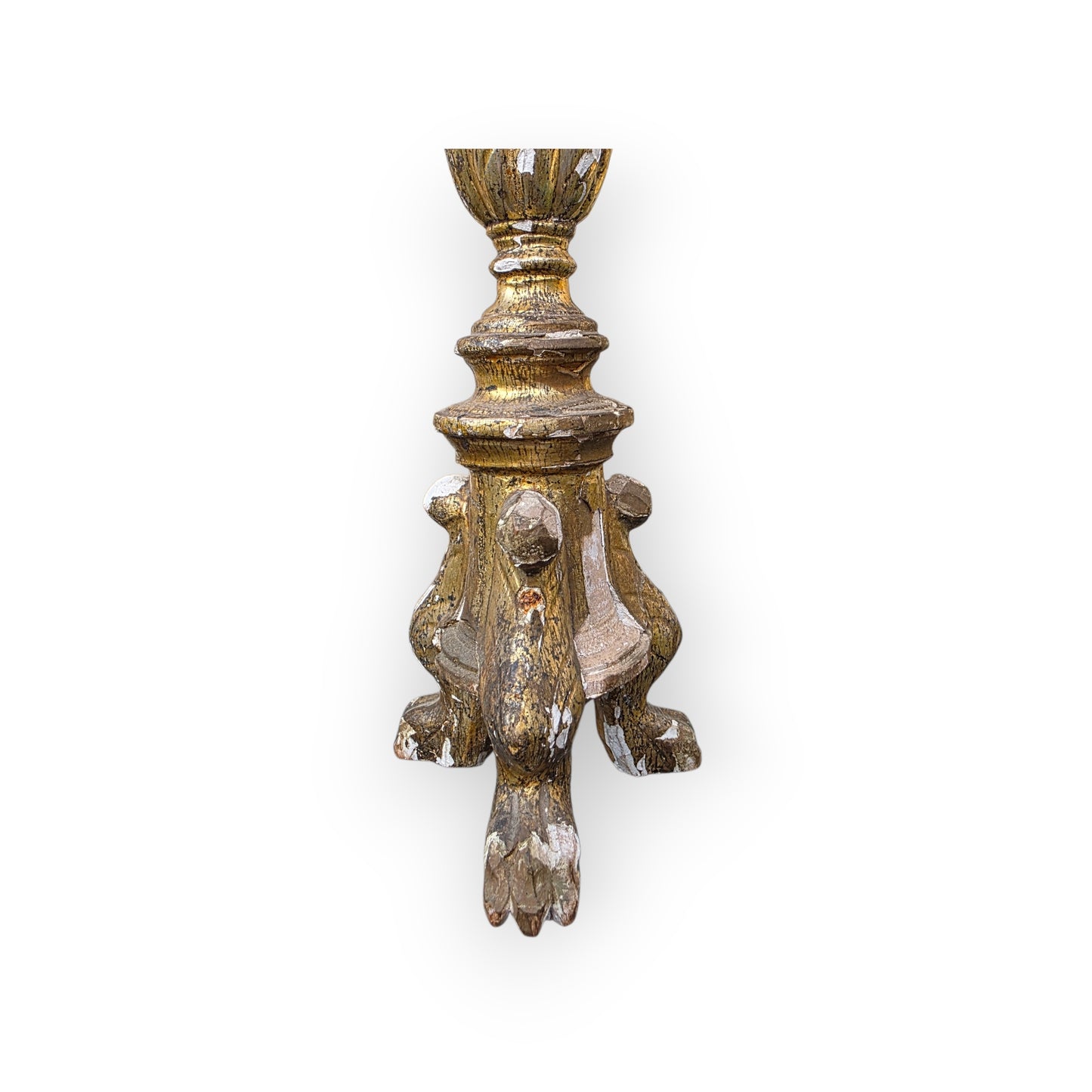 18th-Century Italian Antique Gilt-Gesso Candlestick, circa 1760