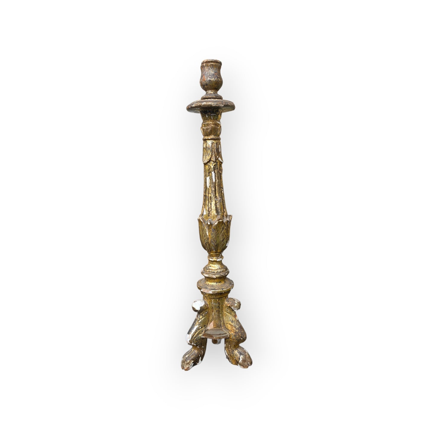 18th-Century Italian Antique Gilt-Gesso Candlestick, circa 1760