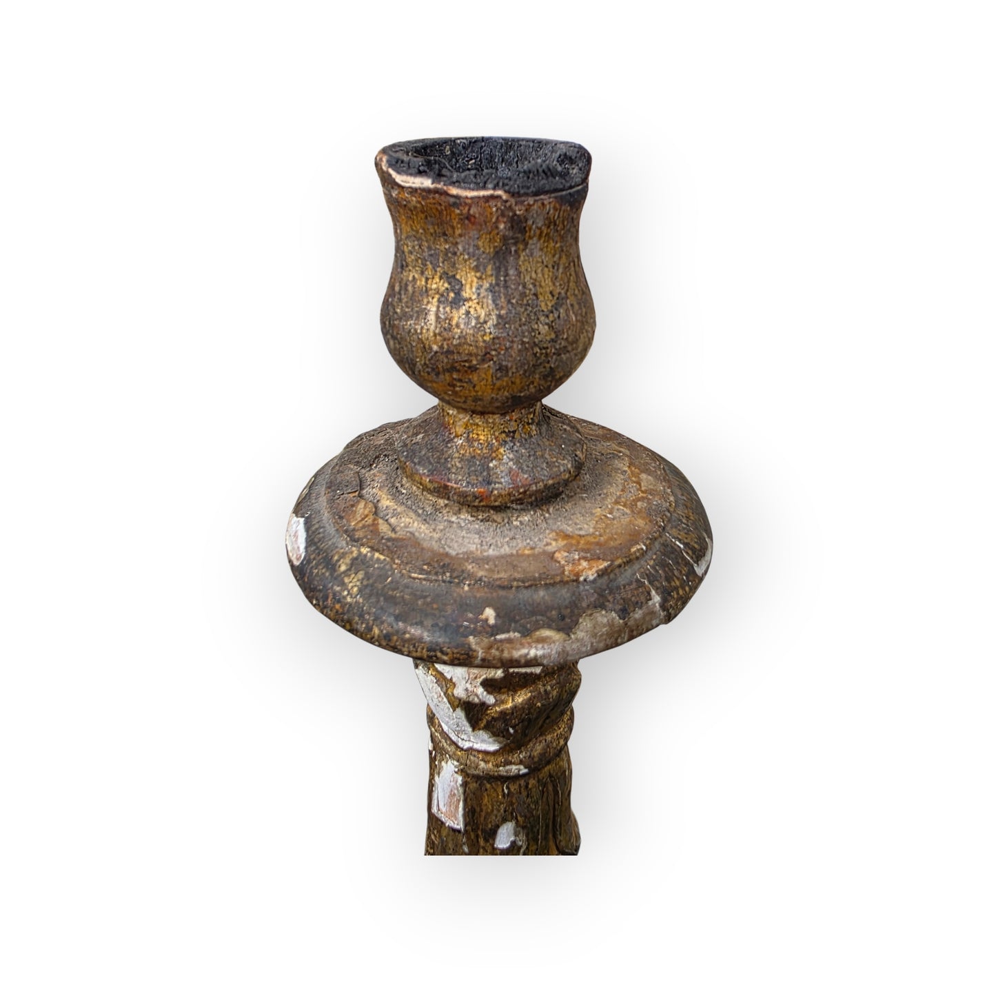 18th-Century Italian Antique Gilt-Gesso Candlestick, circa 1760