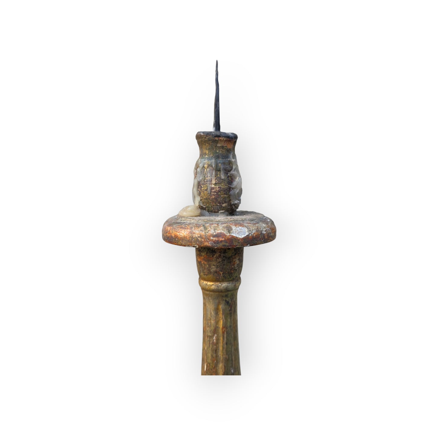 18th‑Century Italian Antique Gilt‑Gesso Pricket Candlestick, circa 1760
