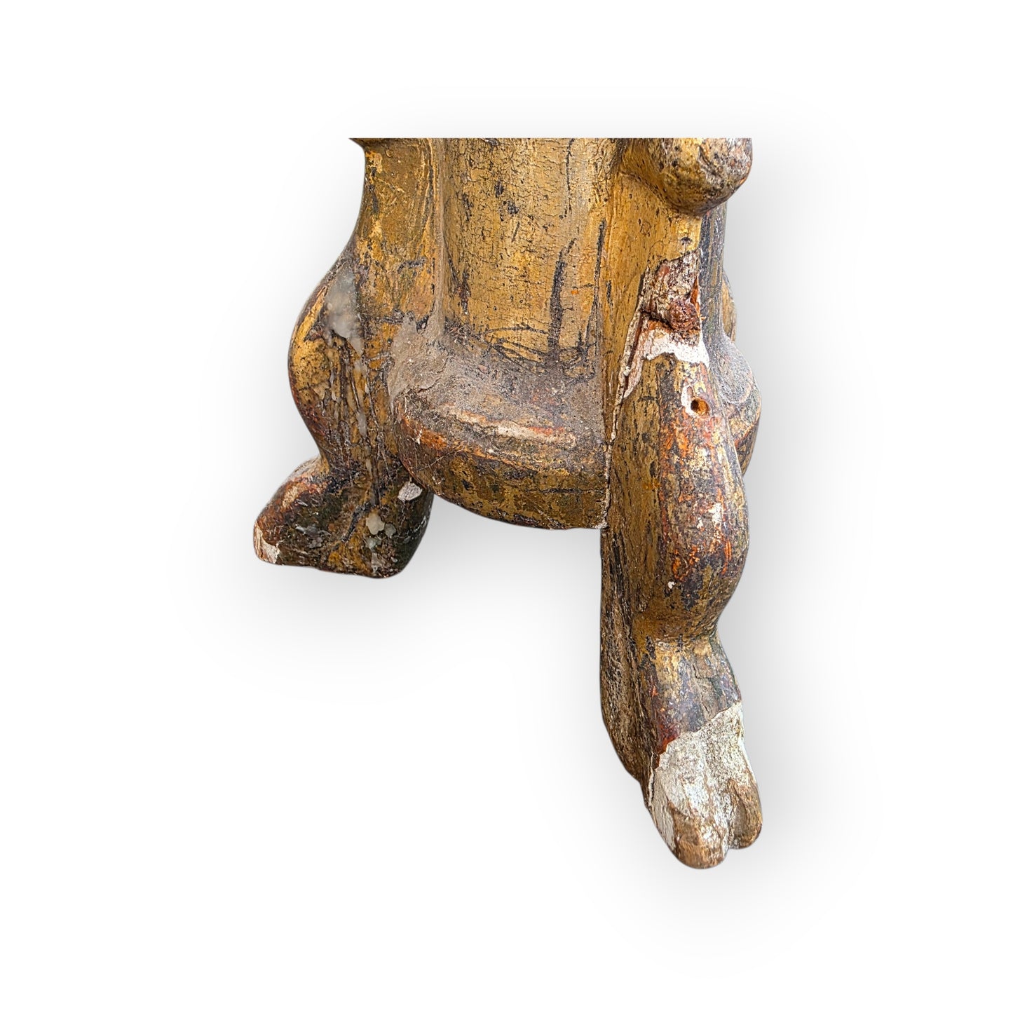 18th‑Century Italian Antique Gilt‑Gesso Pricket Candlestick, circa 1760