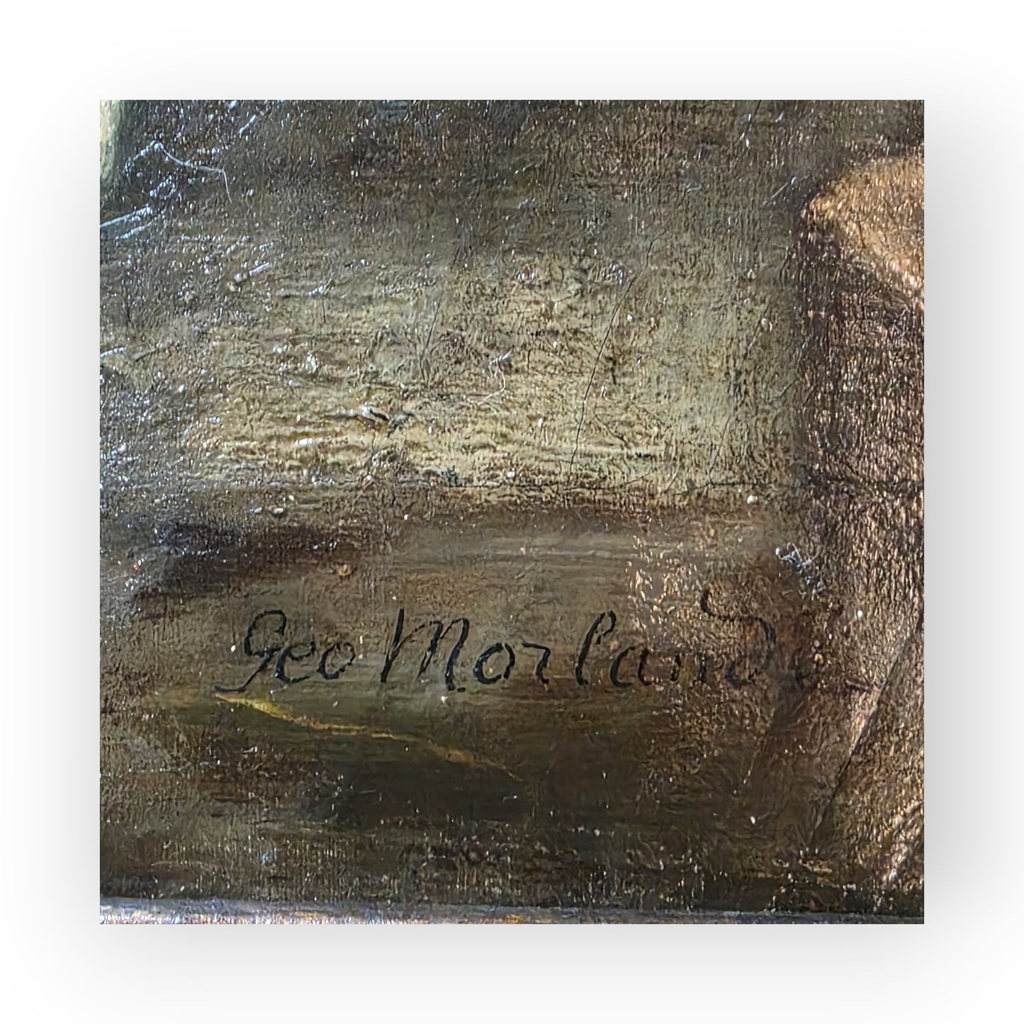 Follower of George Morland (1763-1804) - An Early 19th Century Primitive English School Antique Folk Art Oil on Canvas of Pigs in a Pigsty