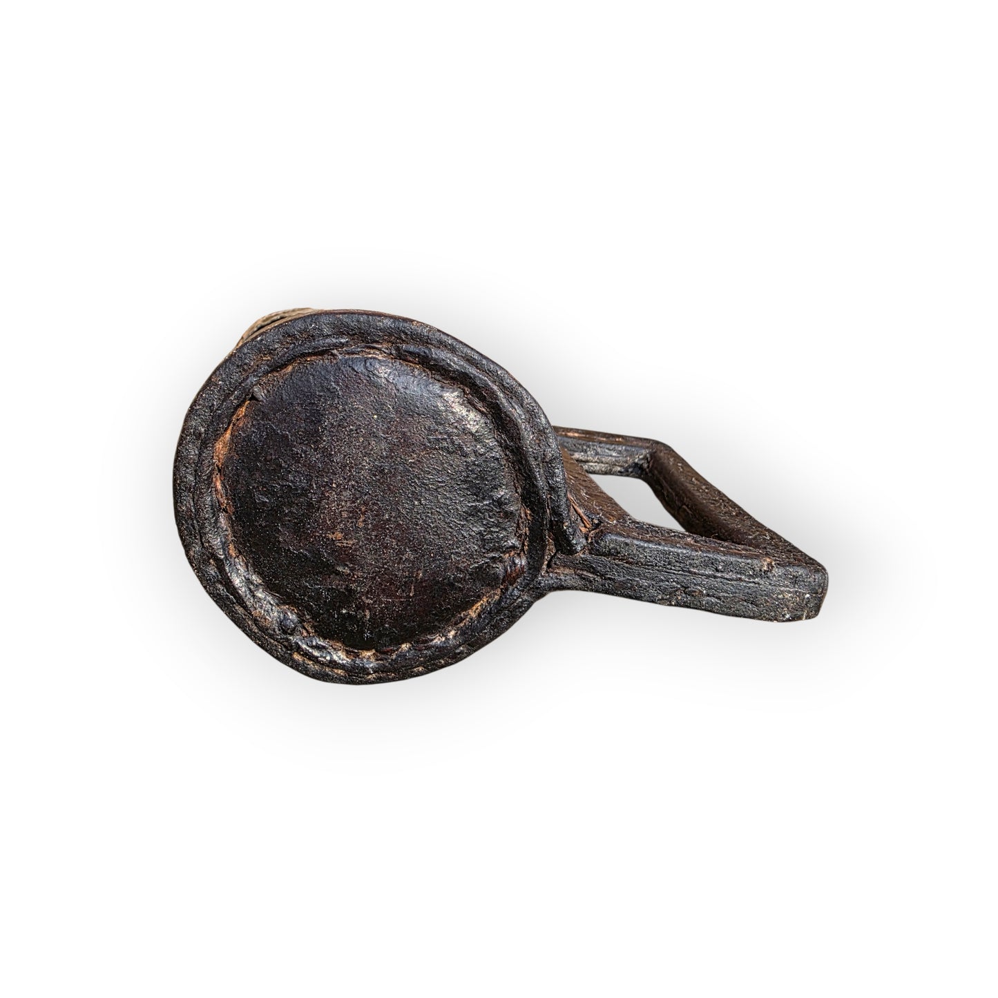 Late 17th-Century English Leather Blackjack Tankard with Silver-Plated Rim - Drinking Vessel