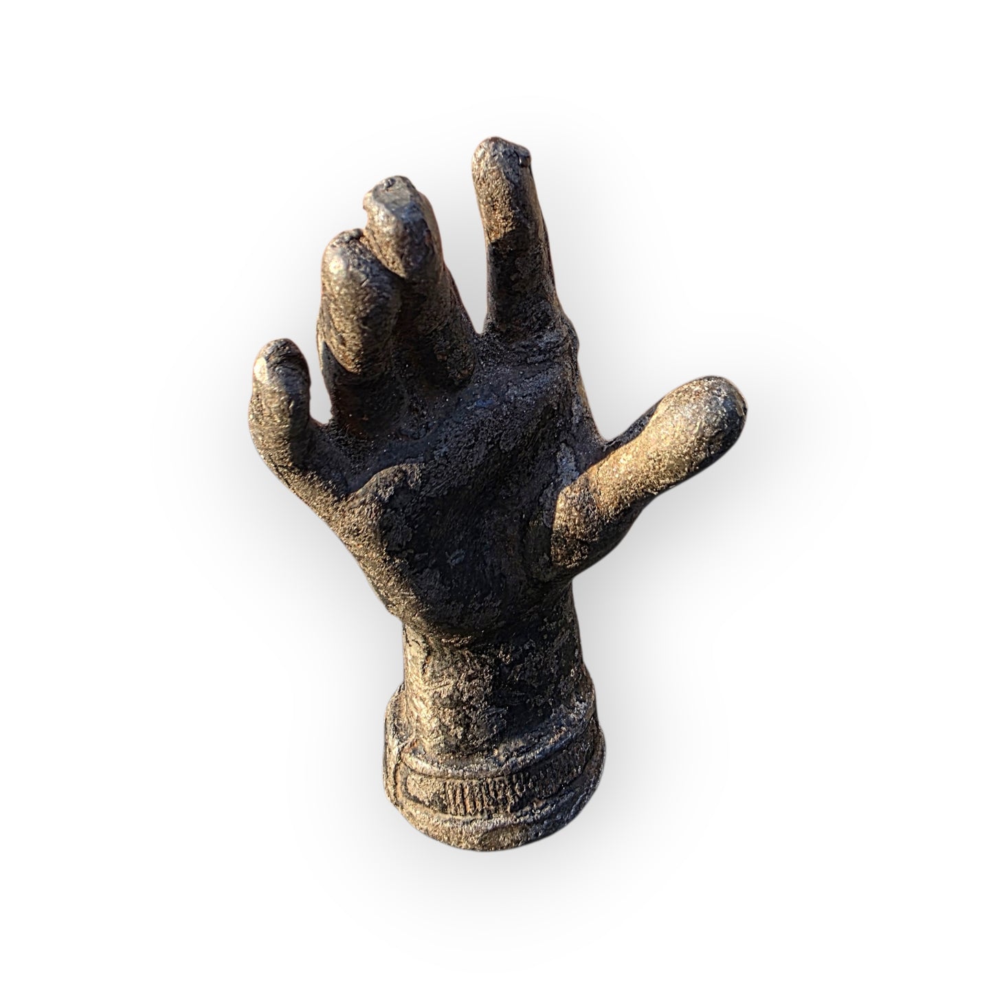 19th-Century Miniature Antique Cast Lead Votive Hand Paperweight, c.1840