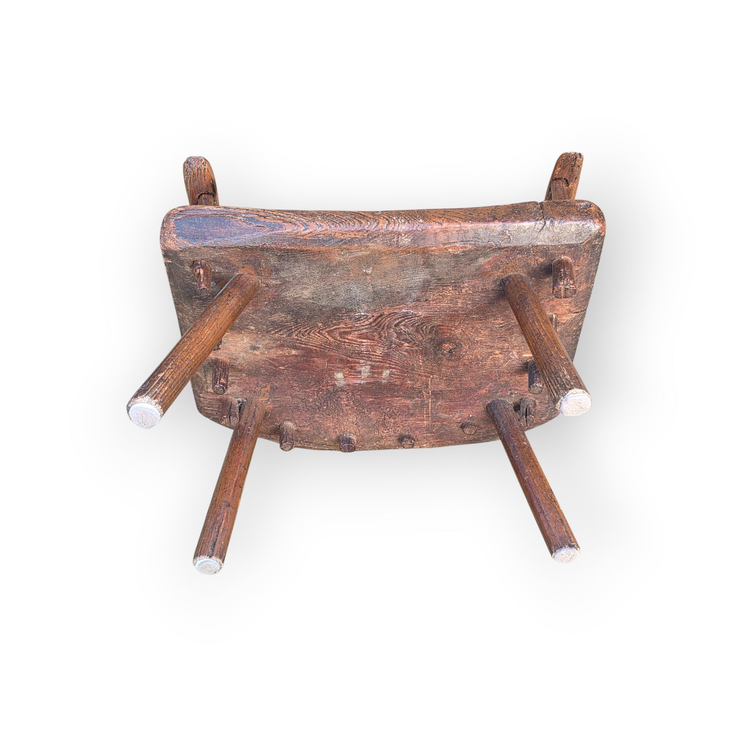 18th-Century Primitive Irish Antique Child's Stick-Back Armchair / Hedge Chair