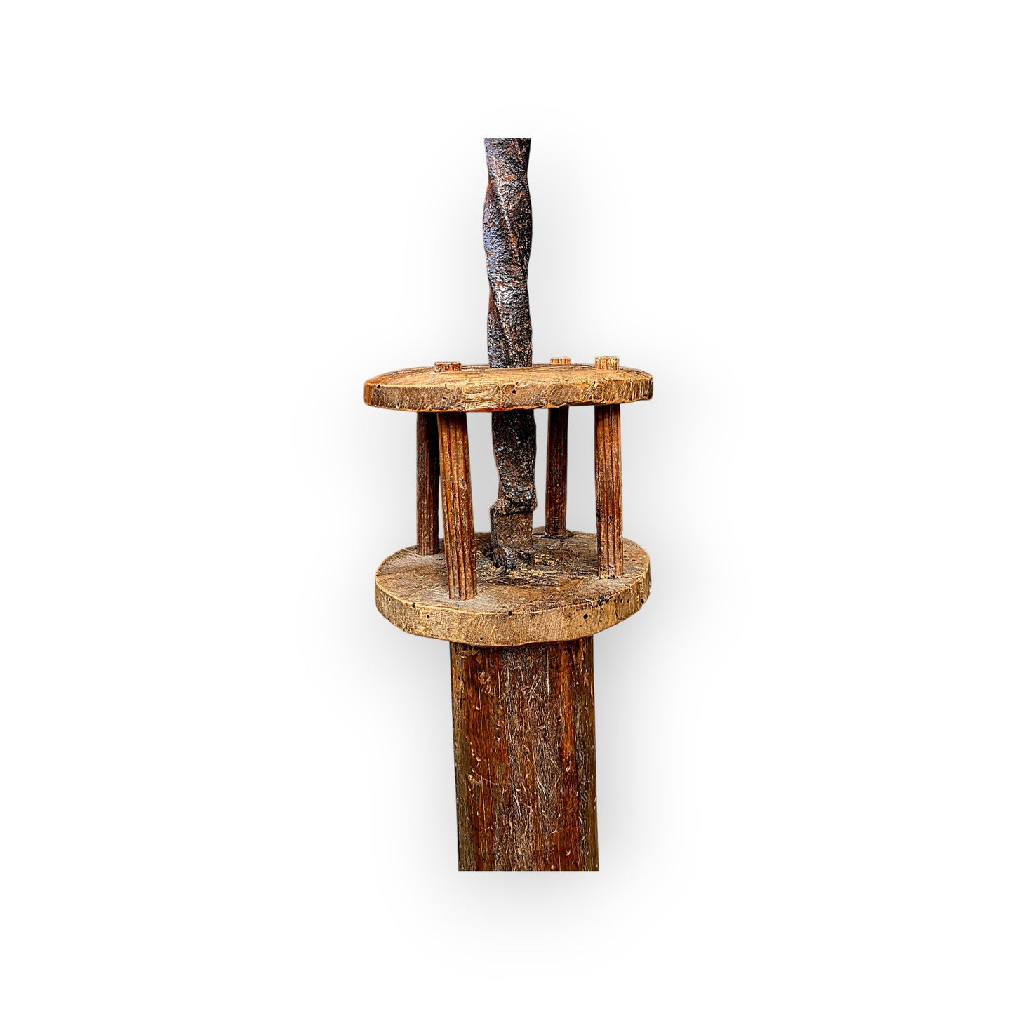 Primitive Late 18th-Century Irish Antique Corner Standard Rushlight, circa 1800