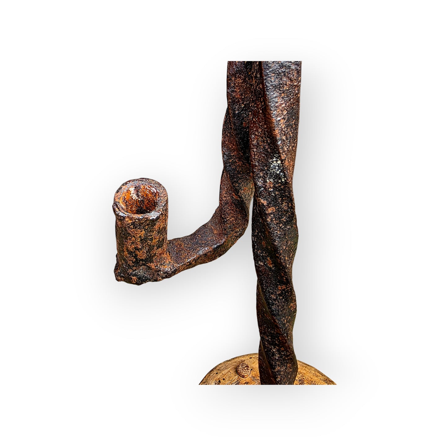 Primitive Late 18th-Century Irish Antique Corner Standard Rushlight, circa 1800