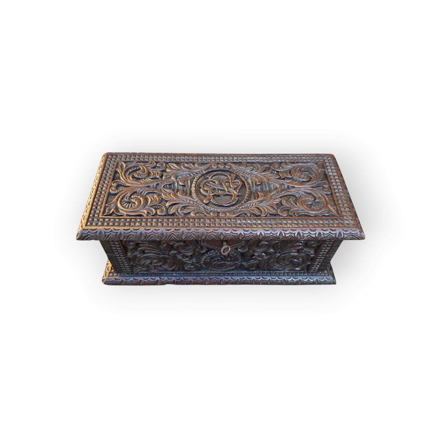 York Minster Interest - A Modestly Proportioned Mid-19th-Century English Antique Oak Carved Box Constructed from 14th-Century Timbers Salvaged From York Minster in 1868