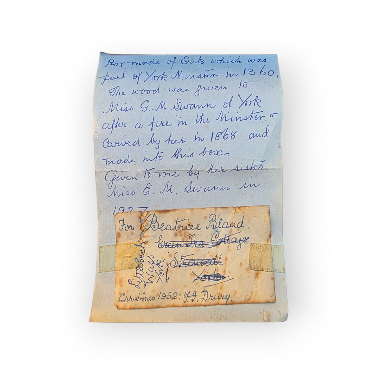 York Minster Interest - A Modestly Proportioned Mid-19th-Century English Antique Oak Carved Box Constructed from 14th-Century Timbers Salvaged From York Minster in 1868