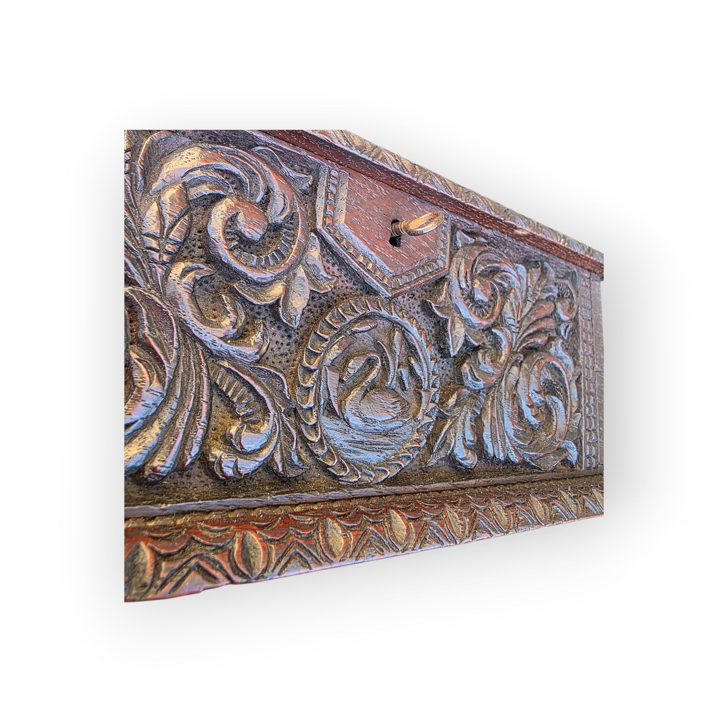 York Minster Interest - A Modestly Proportioned Mid-19th-Century English Antique Oak Carved Box Constructed from 14th-Century Timbers Salvaged From York Minster in 1868