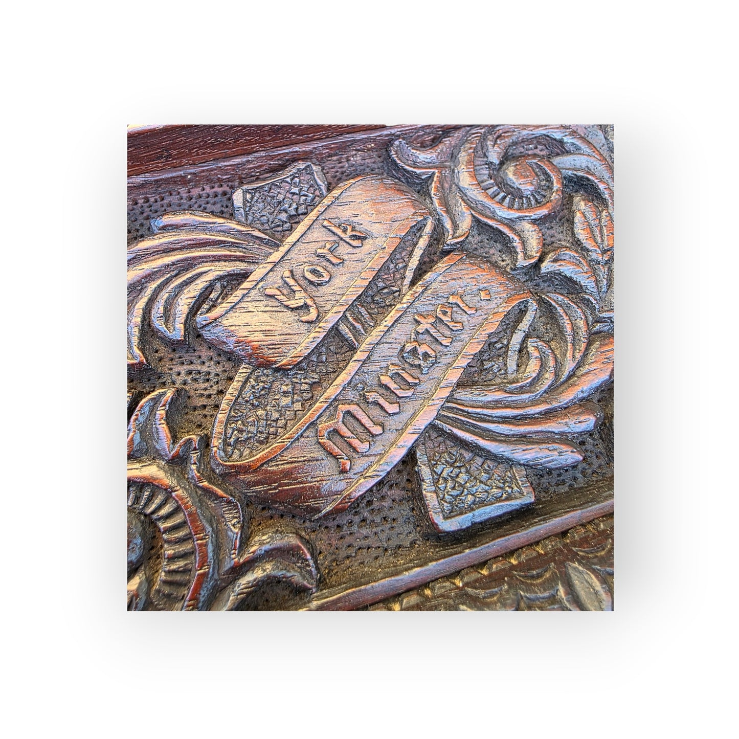 York Minster Interest - A Modestly Proportioned Mid-19th-Century English Antique Oak Carved Box Constructed from 14th-Century Timbers Salvaged From York Minster in 1868