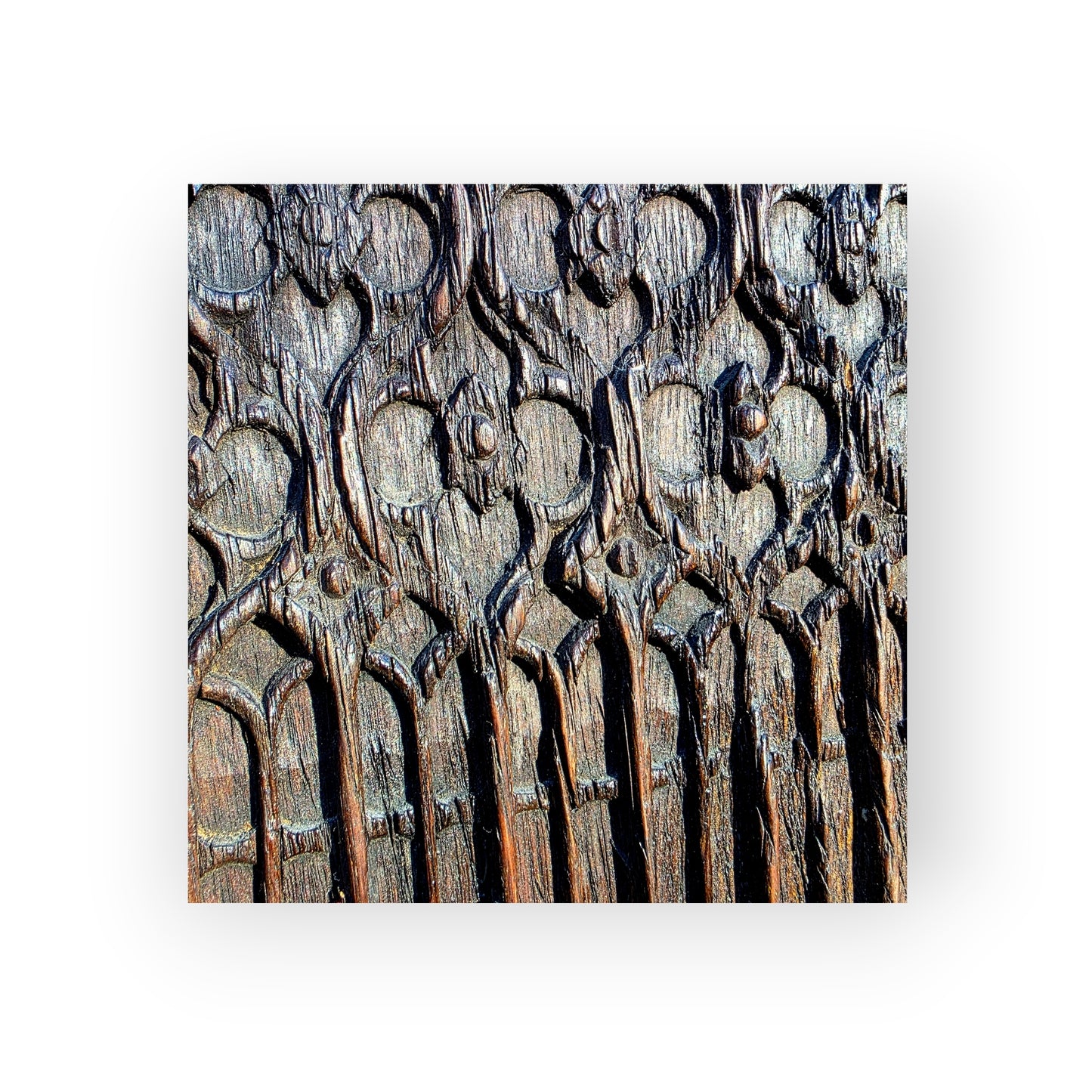 15th-Century Antique Carved Oak Blind-Gothic Tracery Panel